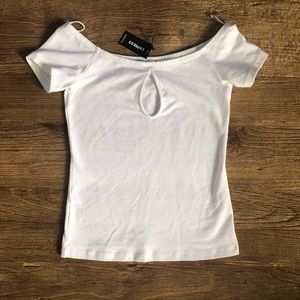 Express white keyhole top